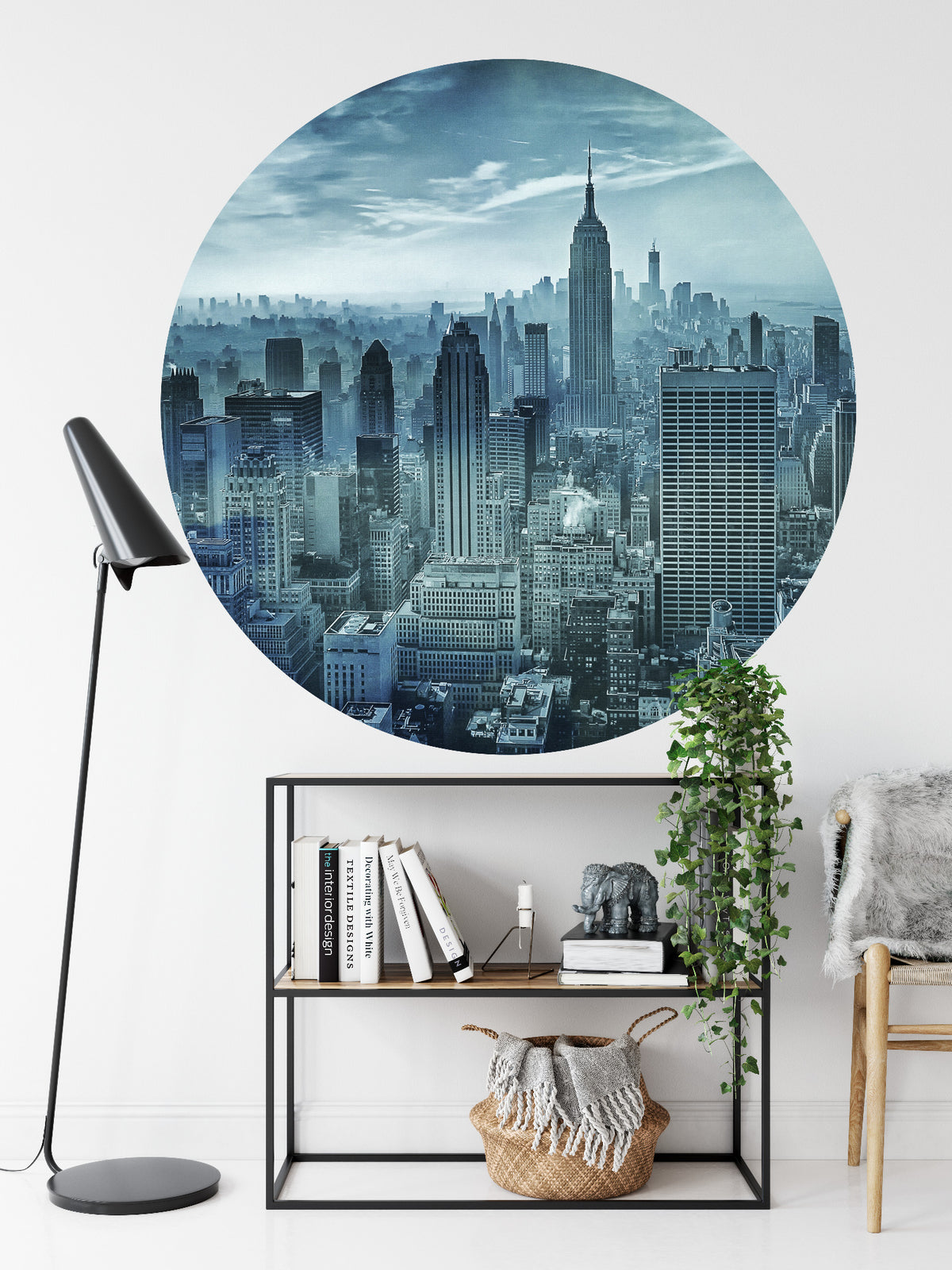 Fototapeta Okrągła Hazy Gotham Autorstwa Stefena Schilbe – aranżacja wnętrza