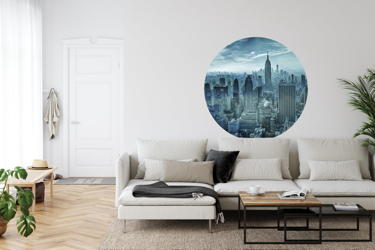 Fototapeta Okrągła Hazy Gotham Autorstwa Stefena Schilbe – aranżacja wnętrza