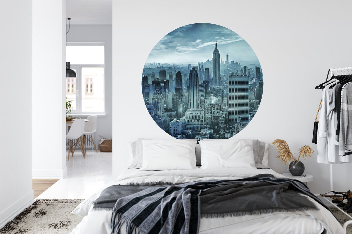 Fototapeta Okrągła Hazy Gotham Autorstwa Stefena Schilbe – aranżacja wnętrza