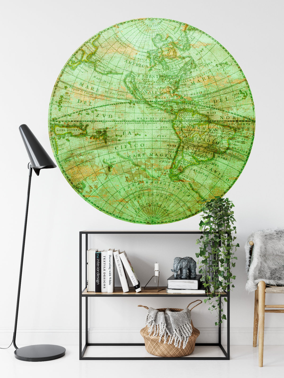 Fototapeta Okrągła Mappa Mundi Zachód – aranżacja wnętrza