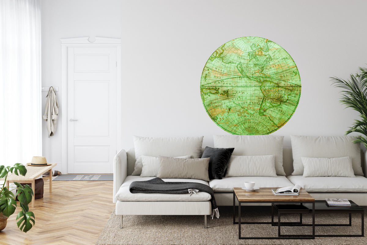 Fototapeta Okrągła Mappa Mundi Zachód – aranżacja wnętrza