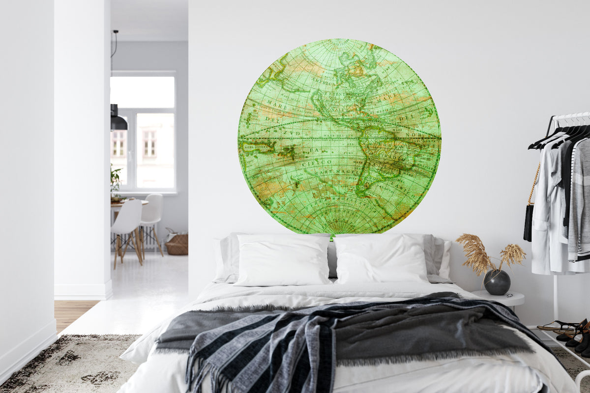 Fototapeta Okrągła Mappa Mundi Zachód – aranżacja wnętrza