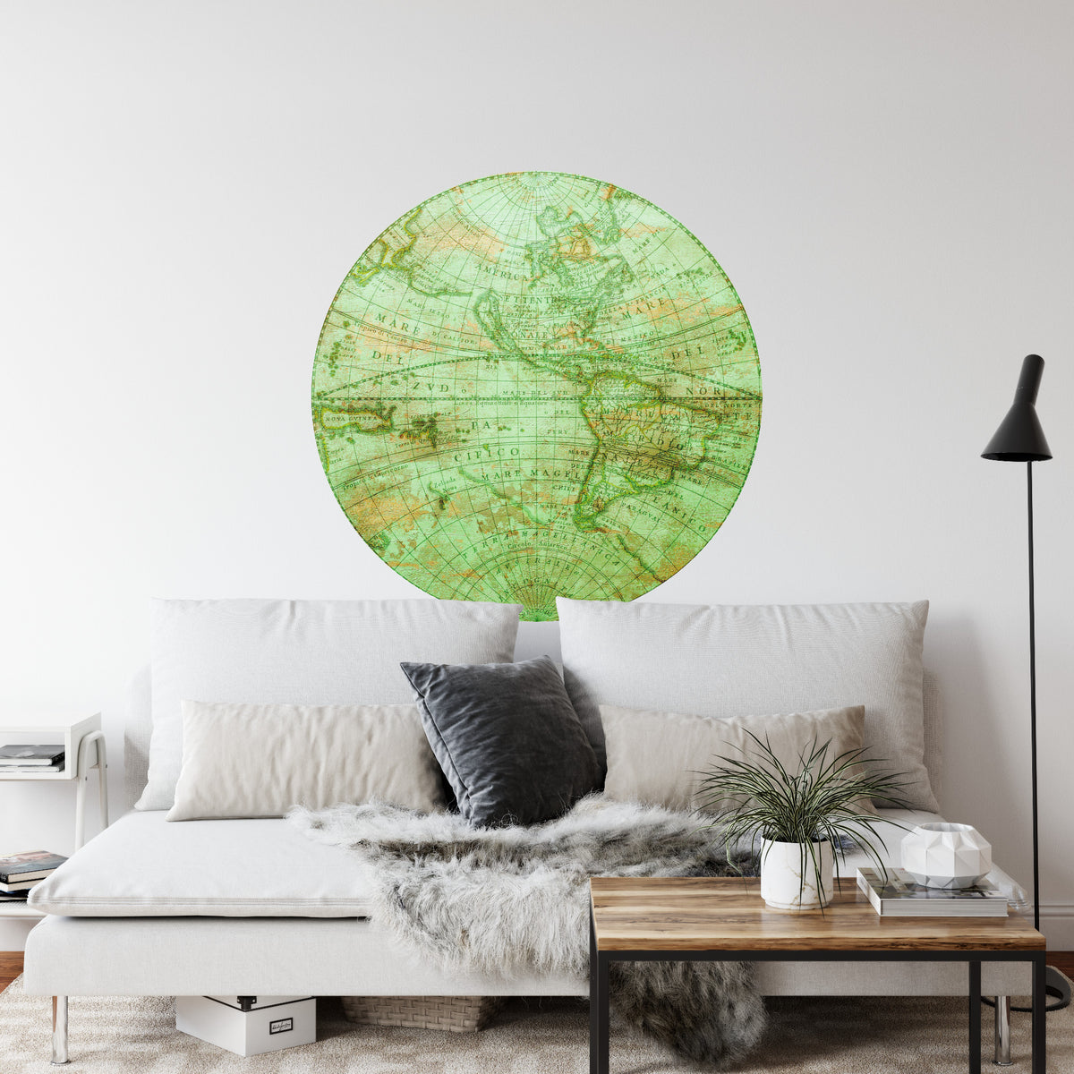 Fototapeta Okrągła Mappa Mundi Zachód – aranżacja wnętrza