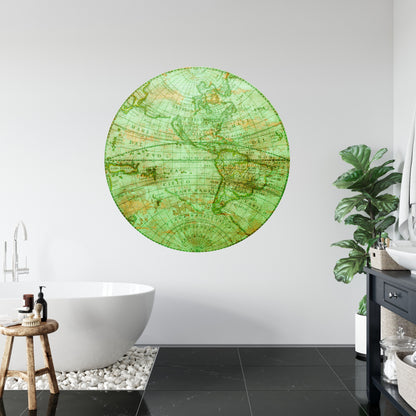 Fototapeta Okrągła Mappa Mundi Zachód – aranżacja wnętrza
