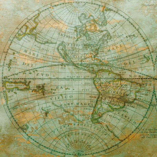 Fototapeta Okrągła Mappa Mundi Zachód – wzór