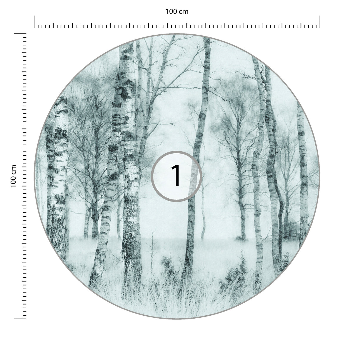Fototapeta Okrągła Czarno-Biały Nel Talen średnica 100 cm – podgląd