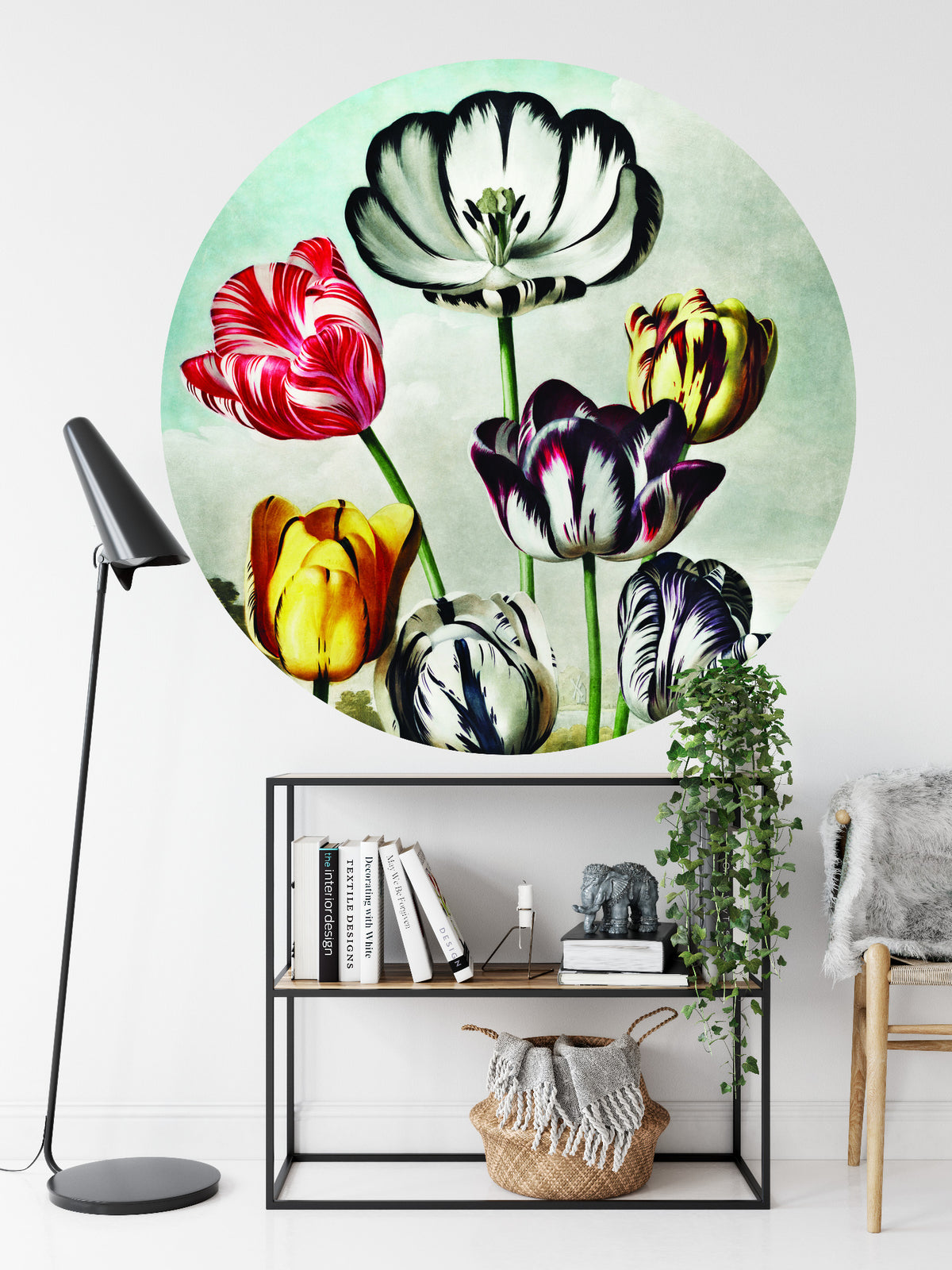 Fototapeta Okrągła Tulipany – aranżacja wnętrza