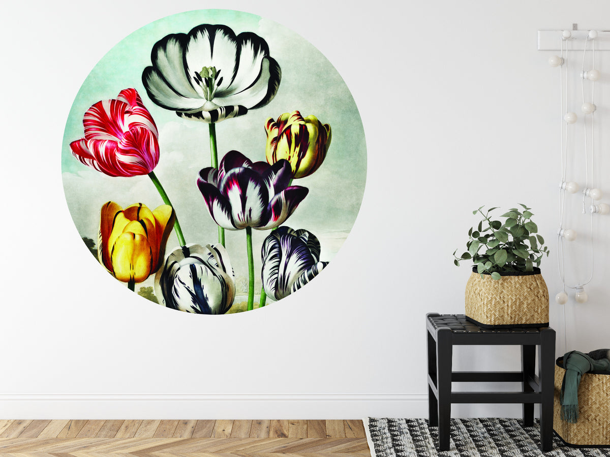 Fototapeta Okrągła Tulipany – aranżacja wnętrza