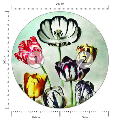 Fototapeta Okrągła Tulipany średnica 200 cm – podgląd