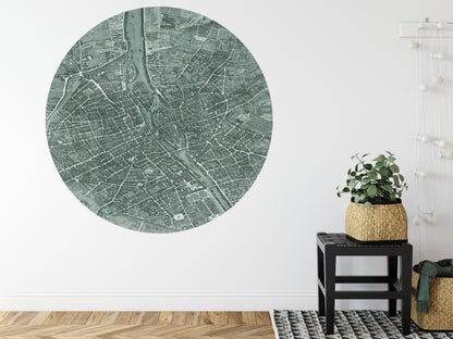 Fototapeta Okrągła Mapa Paryża – aranżacja wnętrza