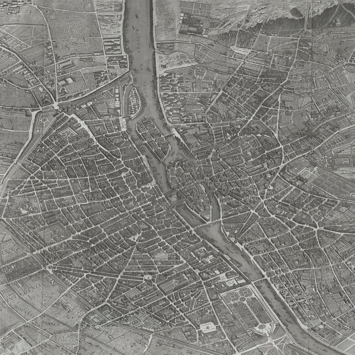 Fototapeta Okrągła Mapa Paryża – wzór