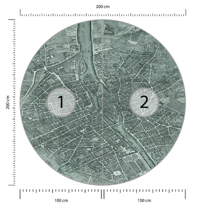 Fototapeta Okrągła Mapa Paryża średnica 200 cm – podgląd