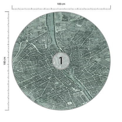 Fototapeta Okrągła Mapa Paryża średnica 100 cm – podgląd