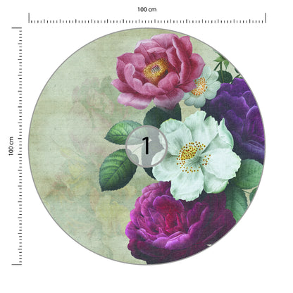 Fototapeta Okrągła Rycina Botaniczna W Stylu Vintage V średnica 100 cm – podgląd