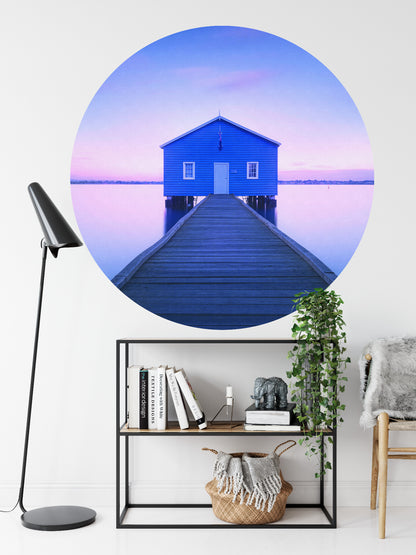 Fototapeta Okrągła Boathouse Autorstwa Richarda Vandewalle'a – aranżacja wnętrza