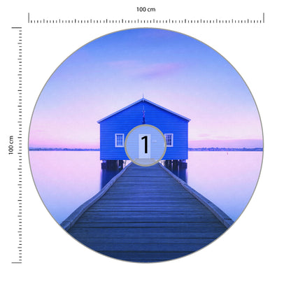 Fototapeta Okrągła Boathouse Autorstwa Richarda Vandewalle'a średnica 100 cm – podgląd