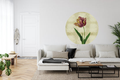 Fototapeta Okrągła Rycina Botaniczna W Stylu Vintage IV – aranżacja wnętrza