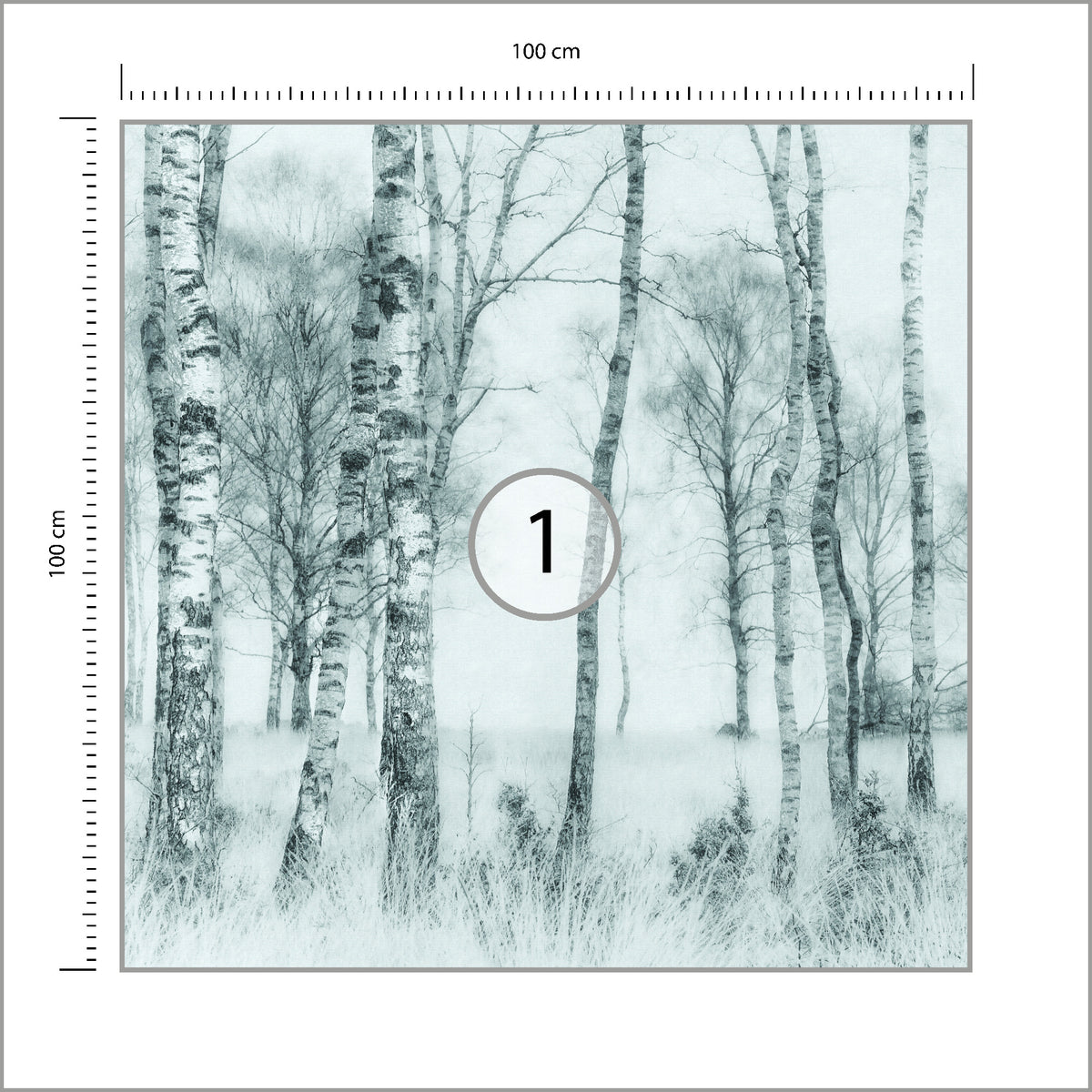 Fototapeta Kwadratowa Czarno-Biały Nel Talen 100 × 100 cm – podgląd