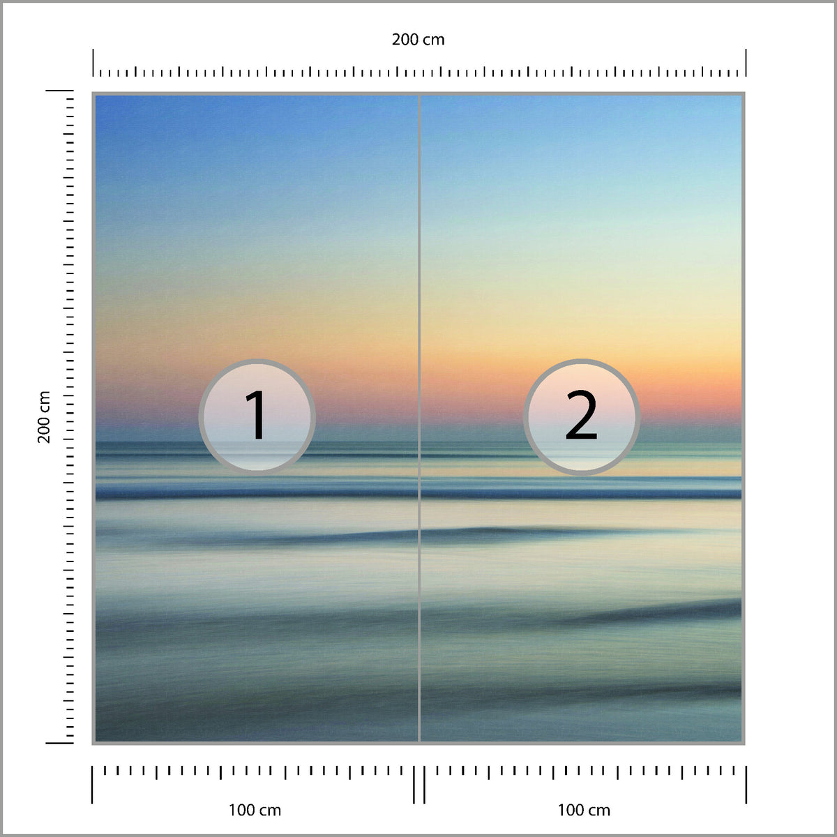Fototapeta Kwadratowa Ombree Zachód Słońca 200 × 200 cm – podgląd
