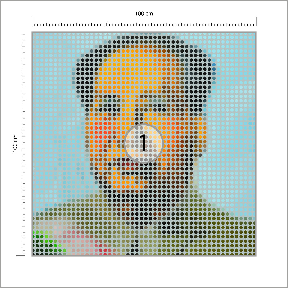 Fototapeta Kwadratowa Ikona Mao 100 × 100 cm – podgląd