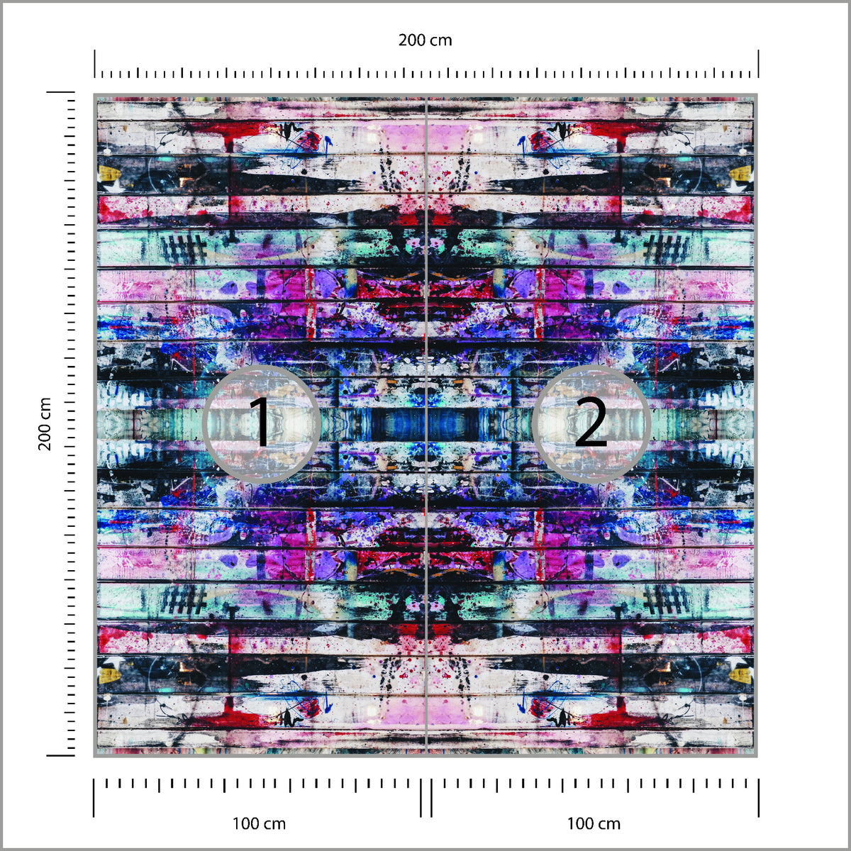 Fototapeta Kwadratowa Miejski Kalejdoskop 200 × 200 cm – podgląd