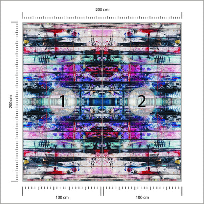 Fototapeta Kwadratowa Miejski Kalejdoskop 200 × 200 cm – podgląd