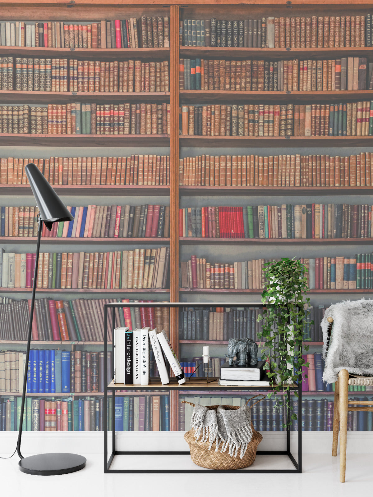 Fototapeta Kwadratowa Moja Biblioteka Autorstwa Mirosława – aranżacja wnętrza