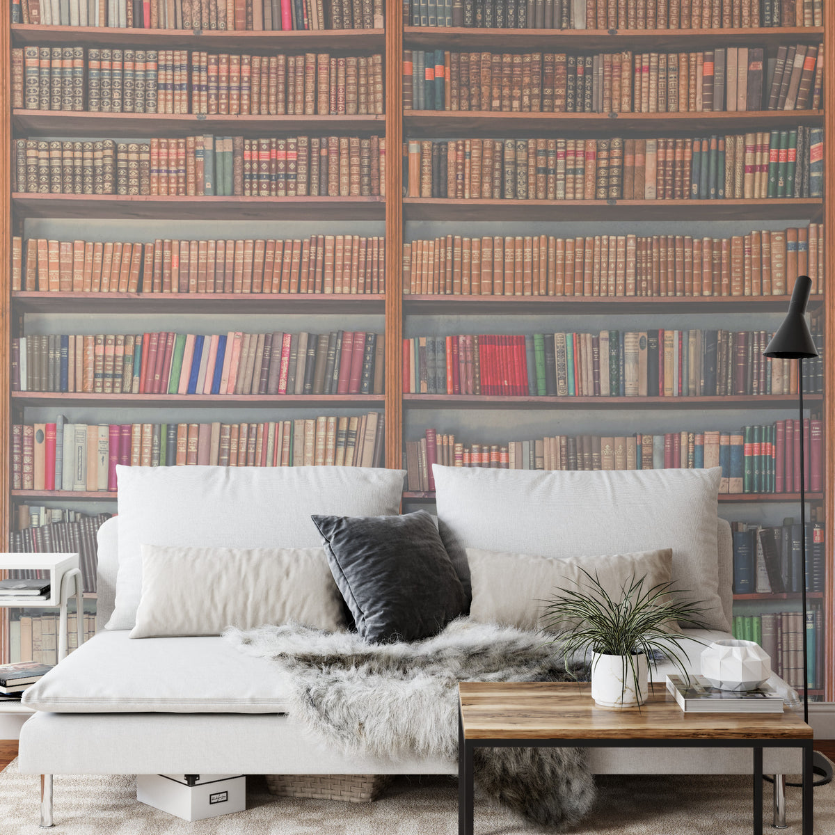 Fototapeta Kwadratowa Moja Biblioteka Autorstwa Mirosława – aranżacja wnętrza