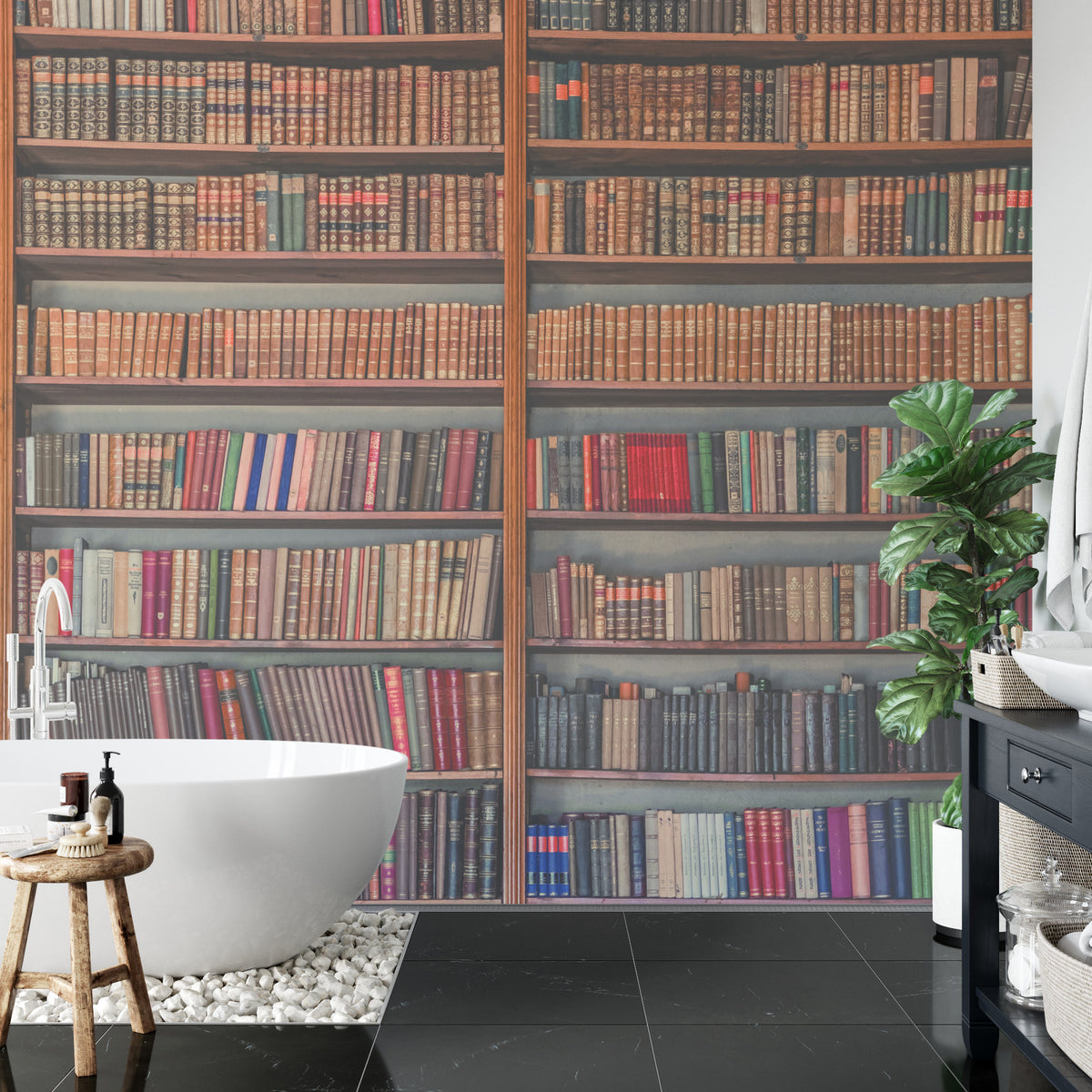Fototapeta Kwadratowa Moja Biblioteka Autorstwa Mirosława – aranżacja wnętrza