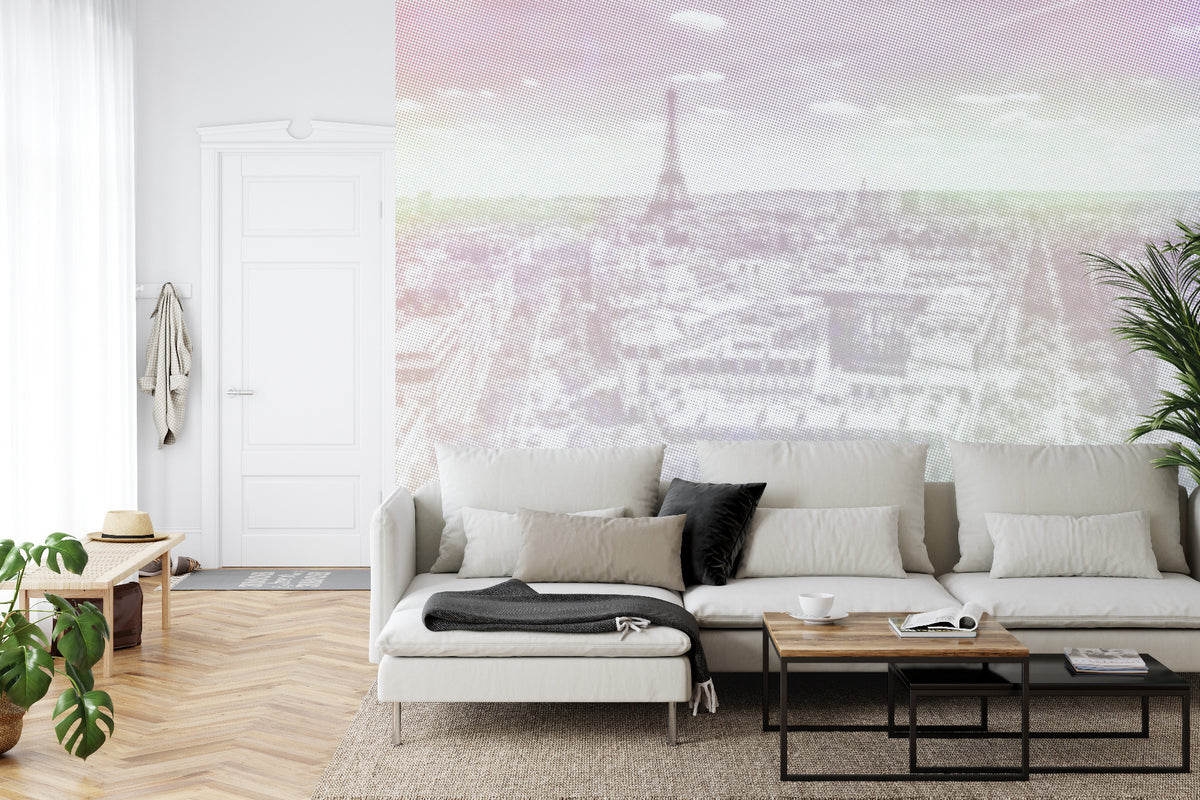 Fototapeta Kwadratowa Paryski Półton – aranżacja wnętrza