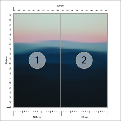 Fototapeta Kwadratowa Wzgórza Ombree 200 × 200 cm – podgląd