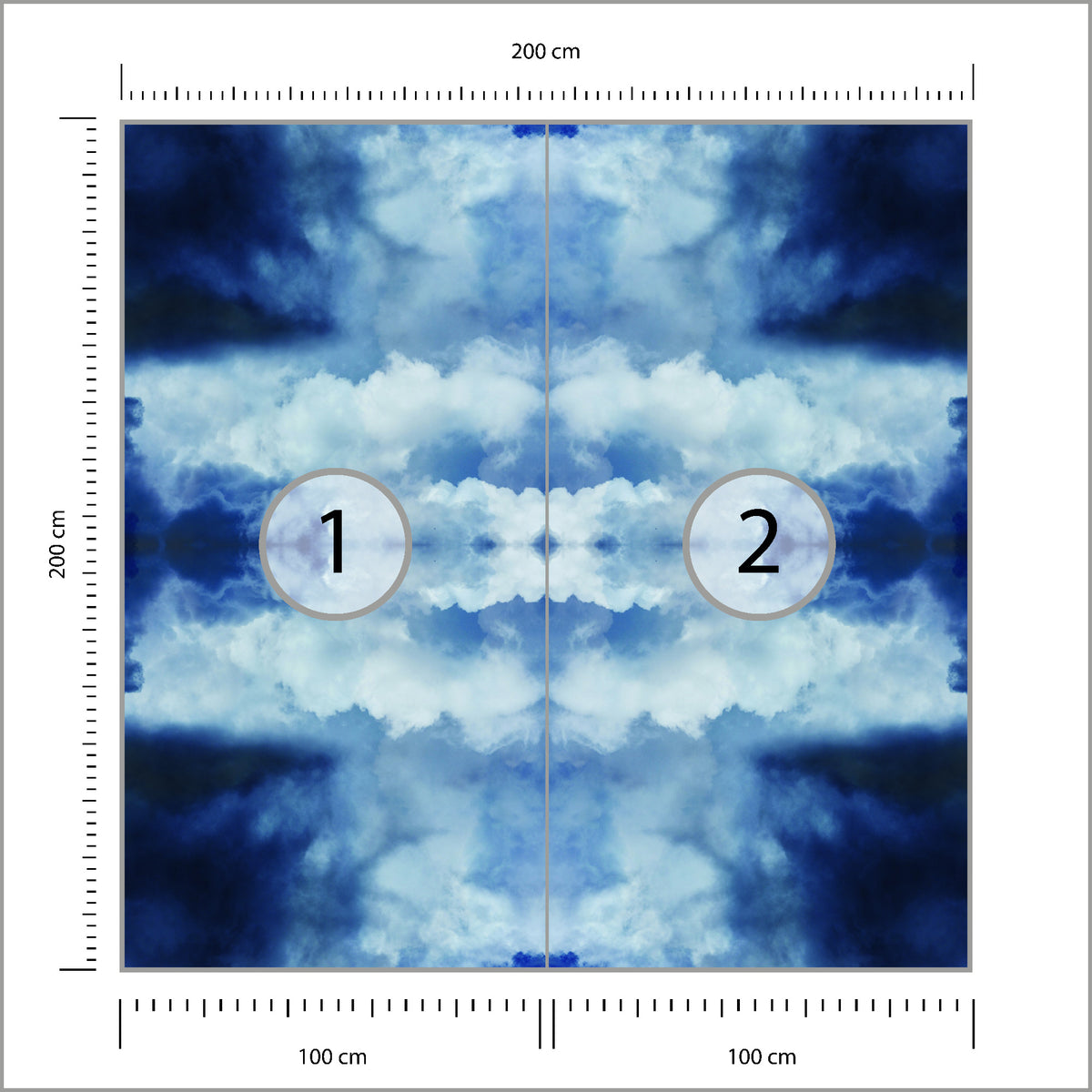 Fototapeta Kwadratowa Chmura 200 × 200 cm – podgląd