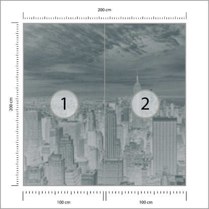 Fototapeta Kwadratowa Nowy Jork Półtonów W Negatywie 200 × 200 cm – podgląd