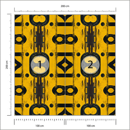 Fototapeta Kwadratowa Przemysł W Kolorze Żółtym 200 × 200 cm – podgląd