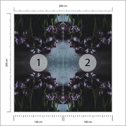 Fototapeta Kwadratowa Czarny Tulipan 200 × 200 cm – podgląd