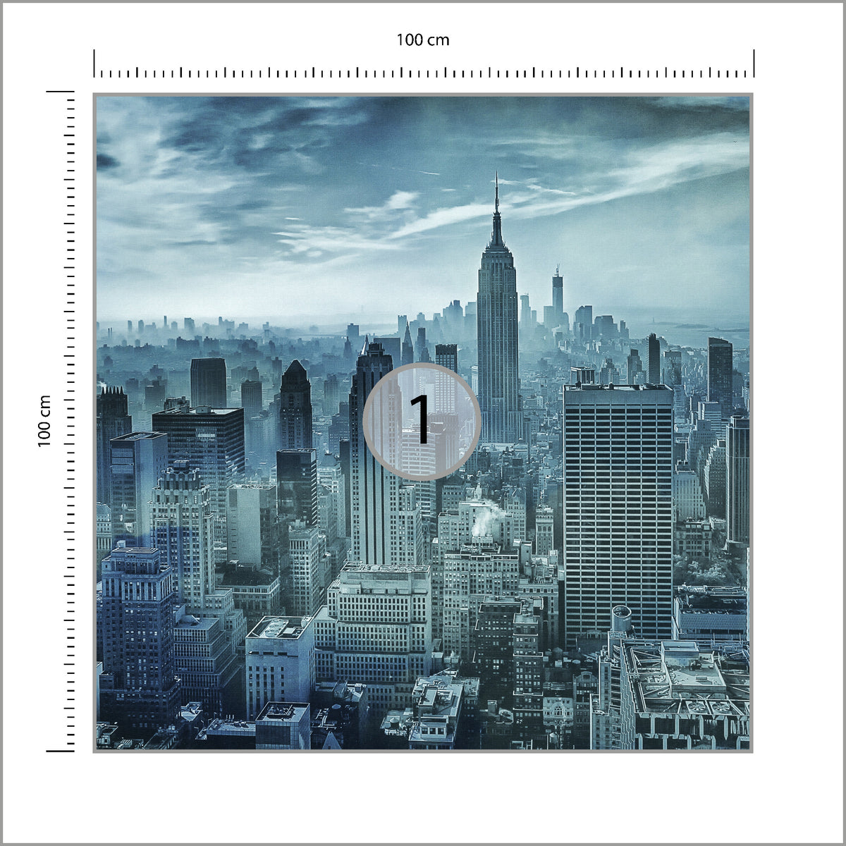 Fototapeta Kwadratowa Hazy Gotham Autorstwa Stefena Schilbe 100 × 100 cm – podgląd