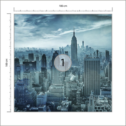 Fototapeta Kwadratowa Hazy Gotham Autorstwa Stefena Schilbe 100 × 100 cm – podgląd