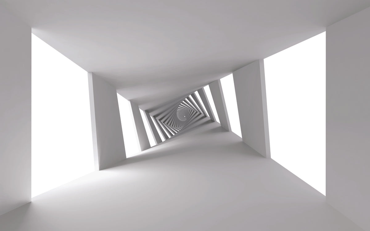 Fototapeta 3D Biały Minimalistyczny Korytarz – wzór