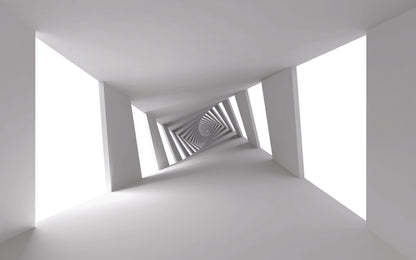Fototapeta 3D Biały Minimalistyczny Korytarz – wzór