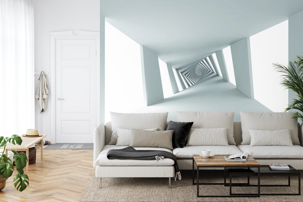 Fototapeta 3D Biały Minimalistyczny Korytarz – aranżacja wnętrza