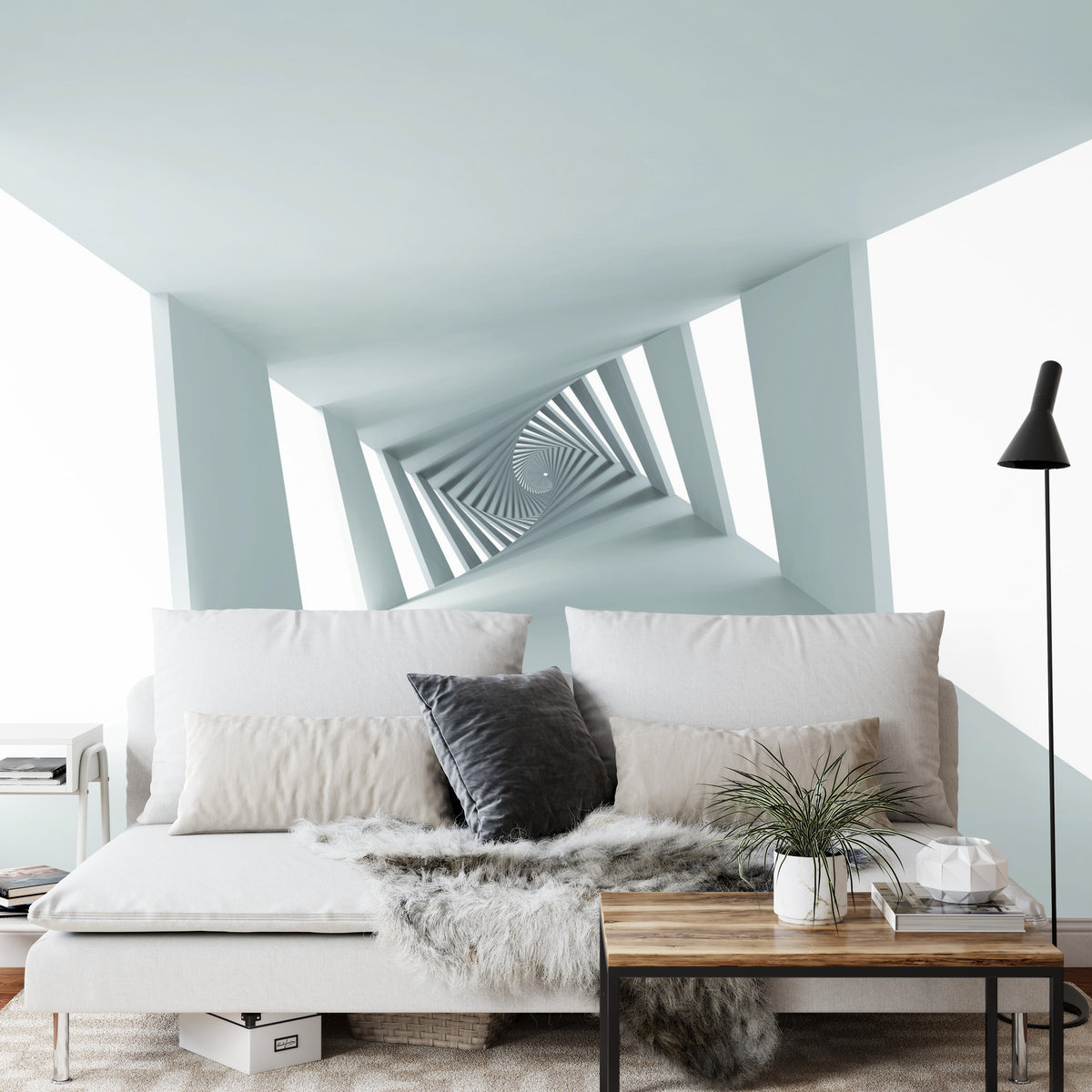 Fototapeta 3D Biały Minimalistyczny Korytarz – aranżacja wnętrza