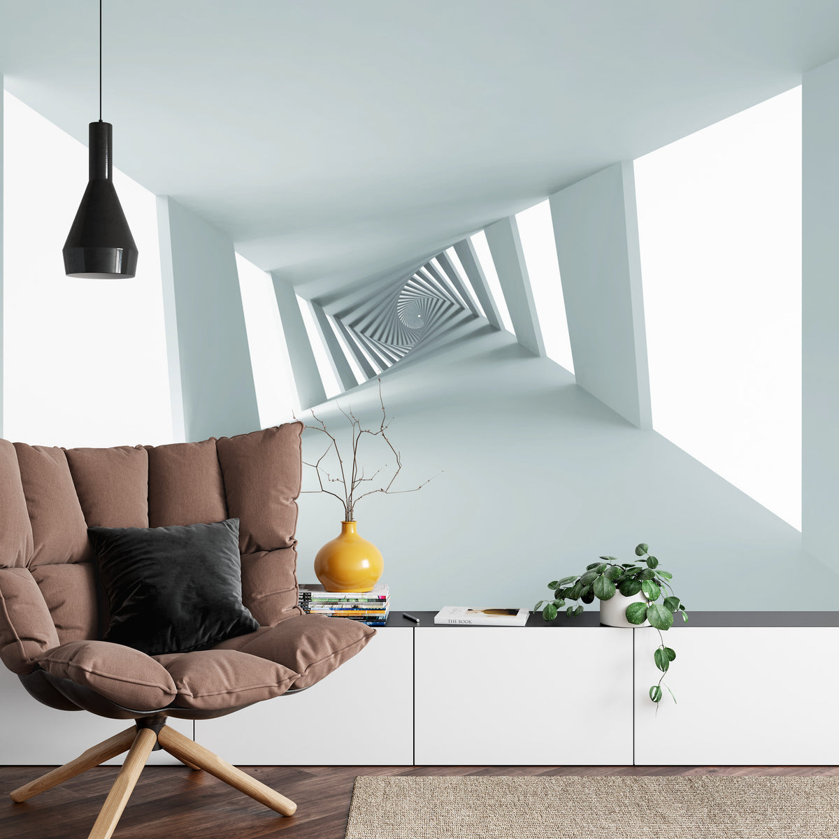 Fototapeta 3D Biały Minimalistyczny Korytarz – aranżacja wnętrza