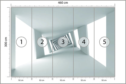 Fototapeta 3D Biały Minimalistyczny Korytarz 460 × 300 cm – podgląd kadru