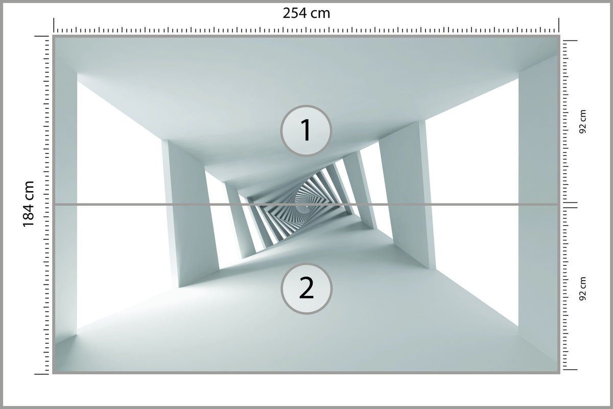 Fototapeta 3D Biały Minimalistyczny Korytarz 254 × 184 cm – podgląd kadru