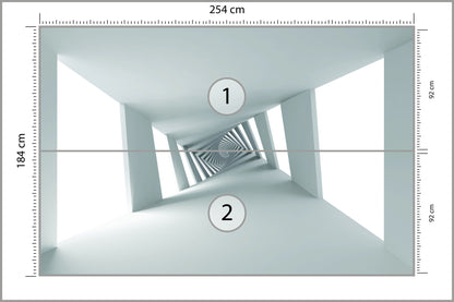 Fototapeta 3D Biały Minimalistyczny Korytarz 254 × 184 cm – podgląd kadru