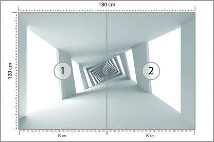 Fototapeta 3D Biały Minimalistyczny Korytarz 180 × 120 cm – podgląd kadru
