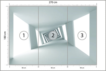 Fototapeta 3D Biały Minimalistyczny Korytarz 270 × 180 cm – podgląd kadru