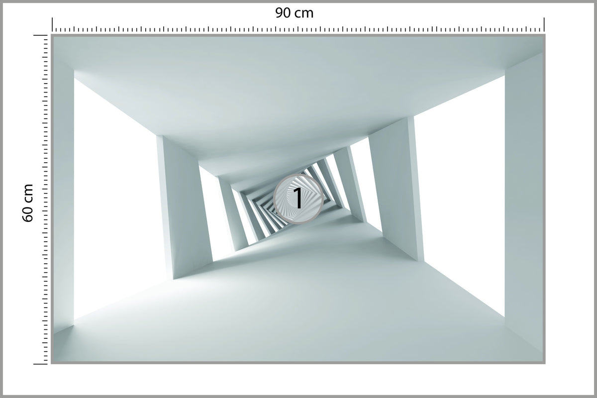 Fototapeta 3D Biały Minimalistyczny Korytarz 90 × 60 cm – podgląd kadru