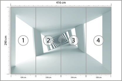 Fototapeta 3D Biały Minimalistyczny Korytarz 416 × 290 cm – podgląd kadru