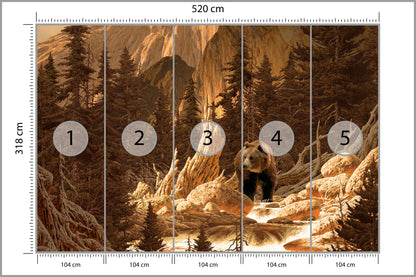 Fototapeta Niedźwiedź W Górach Ilustracja 520 × 318 cm – podgląd kadru